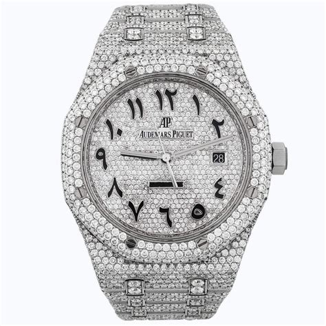 fully iced out audemars piguet|audemars piguet arabic dial.